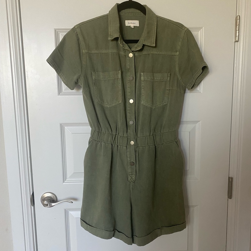 Denim Romper with pockets